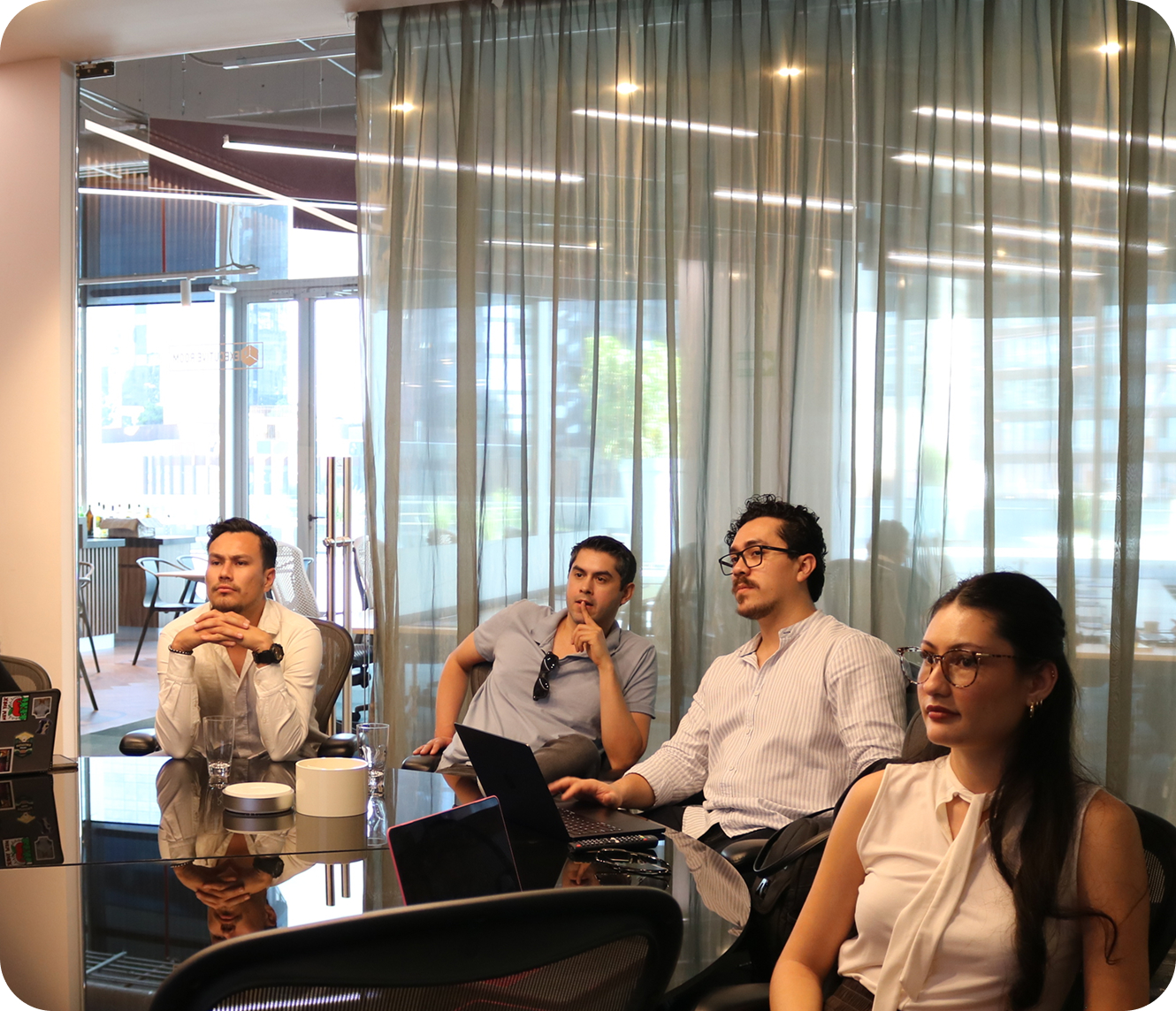 Solved Puzzle team having a meeting