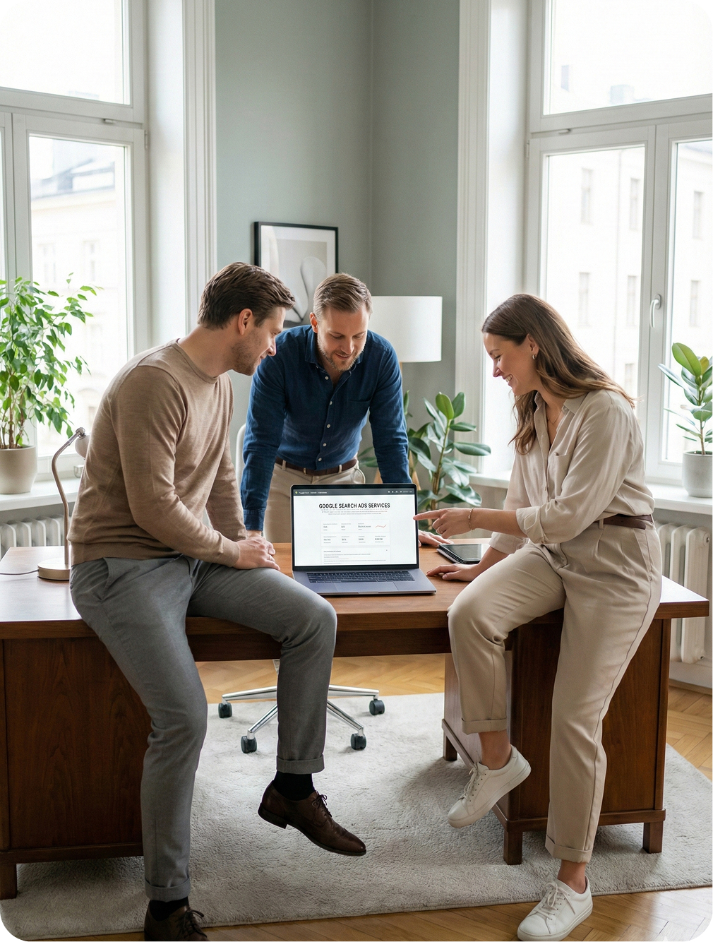 Group of people wroking at Google Search Ads Services for Solved Puzzle Marketing Agency in Miami